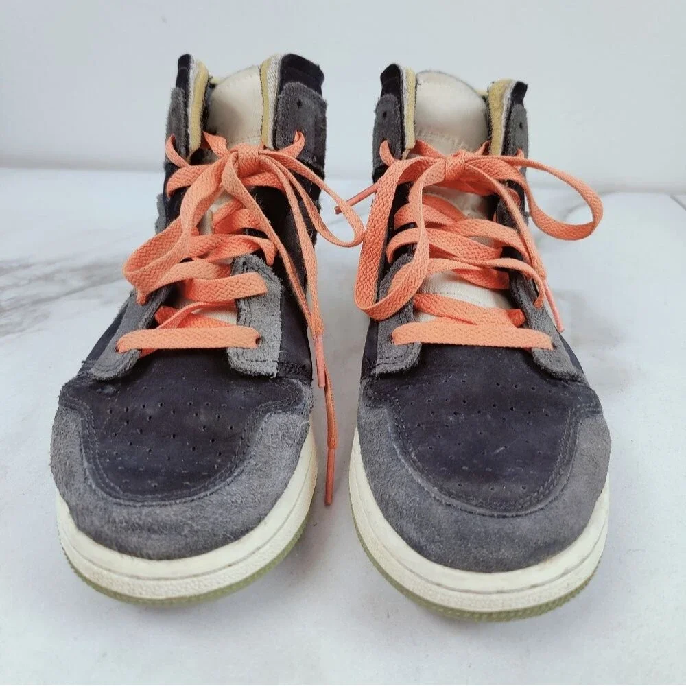Nike Boys Air Jordan 1 Mid SE Craft Anthracite Olive Basketball Sneakers, 5Y